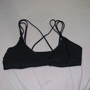 aerie cross back black bikini top SIZE XL